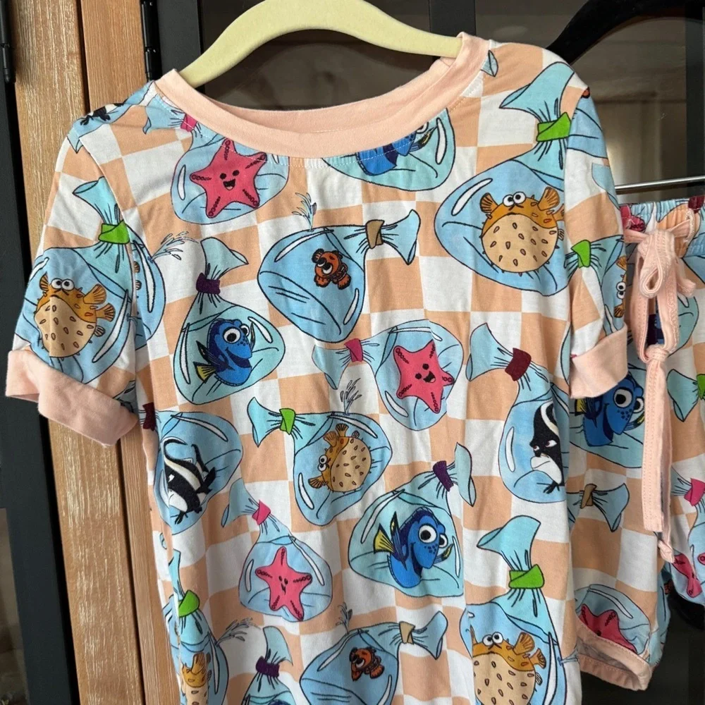 Finding Nemo bamboo pajamas play set shorts sleeve tee toddler girl dory fish